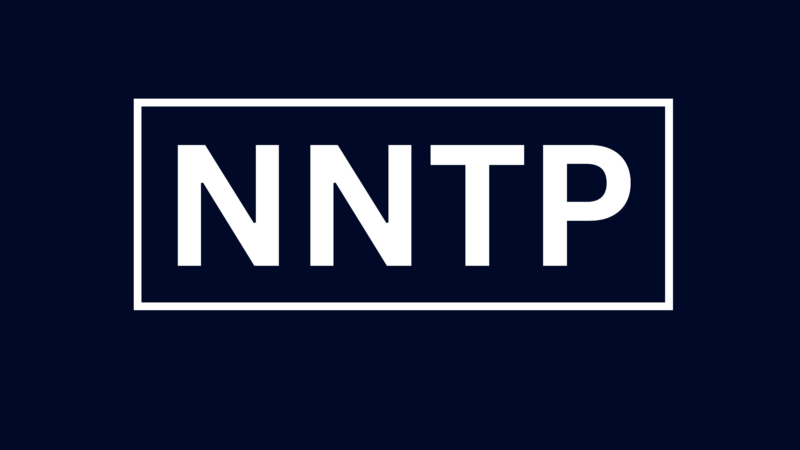 The letters "NNTP" in white enclosed in a white box.