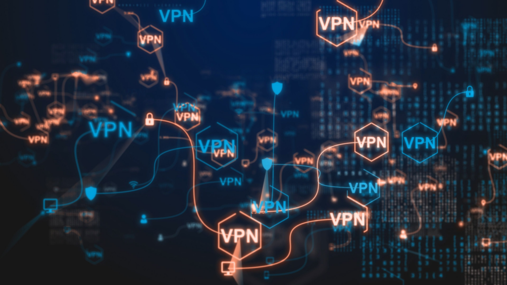 A number of hobs in a chaotic network marked as "VPN."